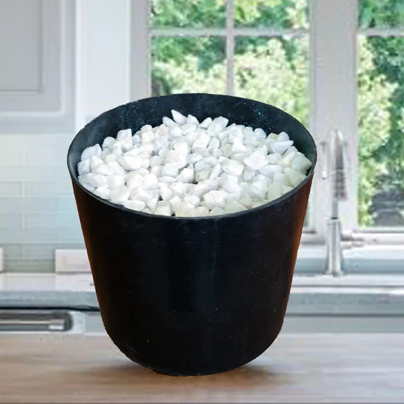 Botanika Artificial Caladium With Black Plastic Pot & Pebbles (Red) - 2 Feet media 5
