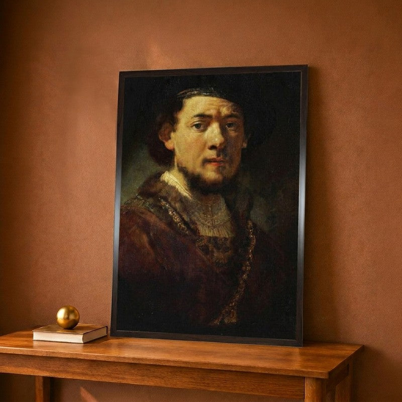 Self-Portrait with Beard, 1634/35 Canvas Wall Painting - 9 x 12 Inches