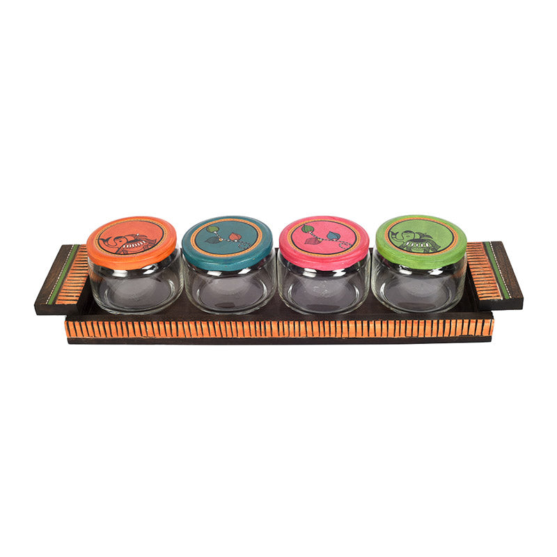 Dhanvi Dry Fruit Jar With Tray - Five Piece Set media 3