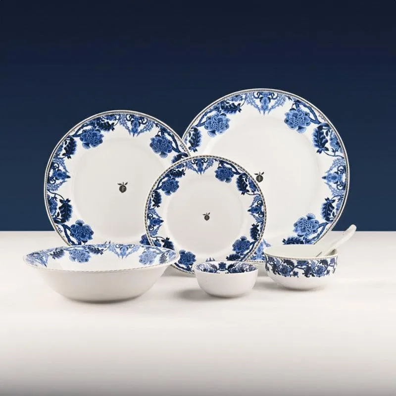 Blue Edelweisis Dinner Set - 33 Piece Set media 1