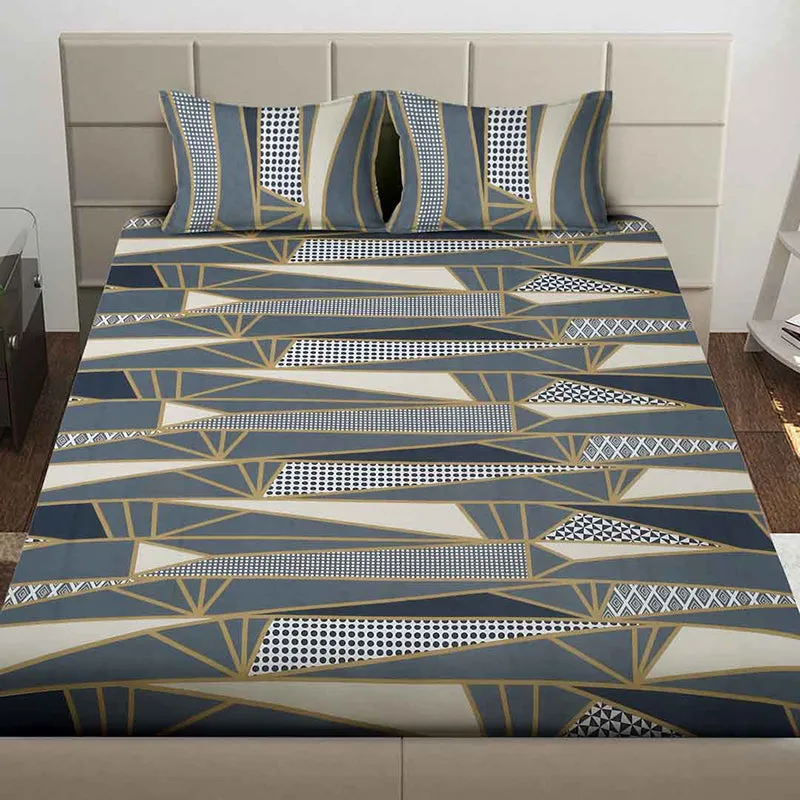 Fractal Gems Abstract Cotton Blend Bedsheet - 130 GSM media 3