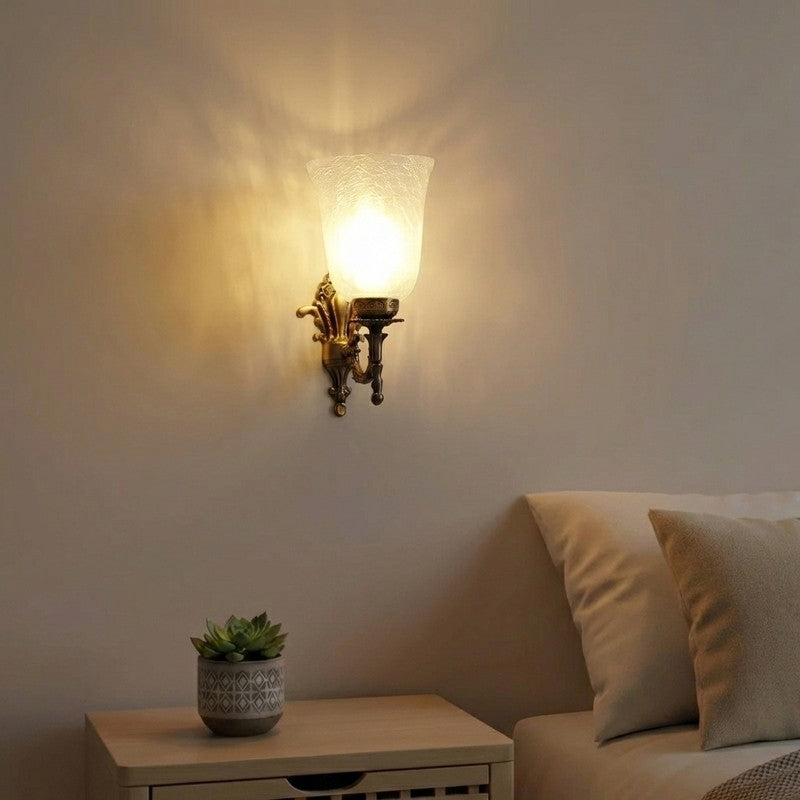 Crystal Bloom Gothic Crown Glass Wall Lamp