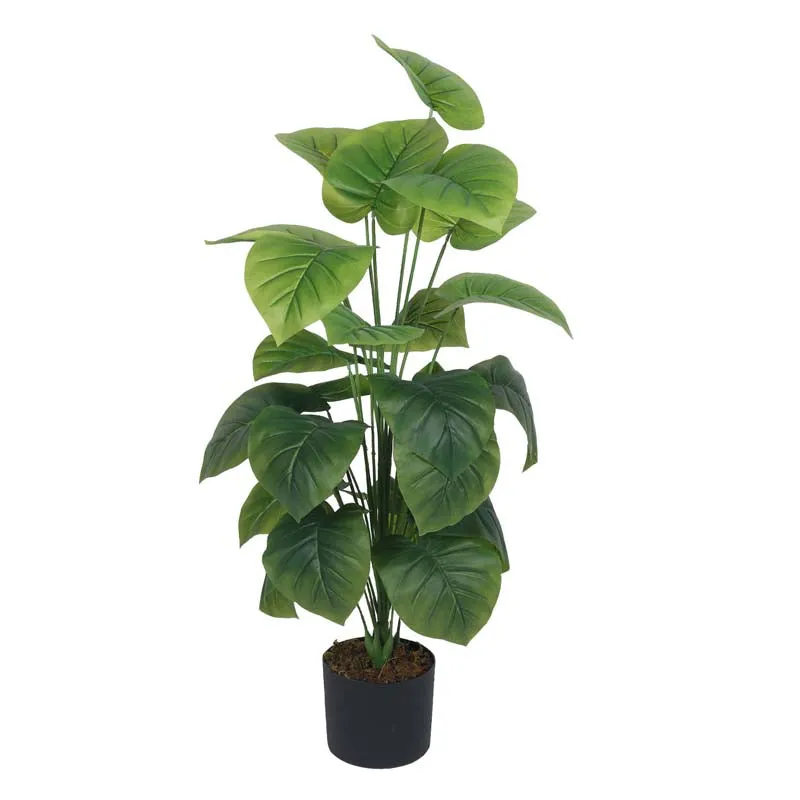 Faux Lush Rubber Plant With Black Plastic Pot - 3.3 Feet media 4