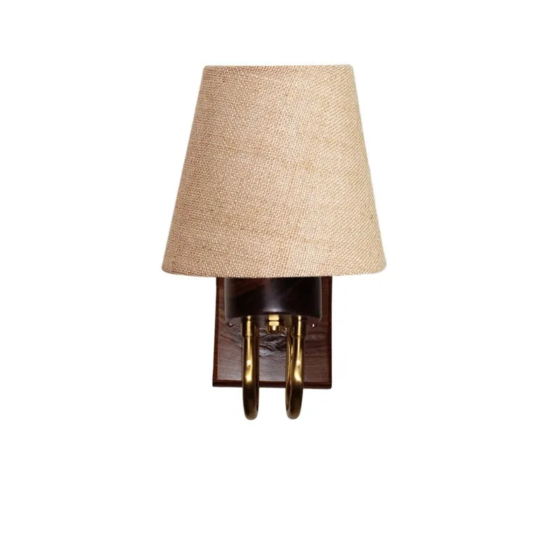 Gilded Arch Decorative Jute Wall Lamp - Beige media 3