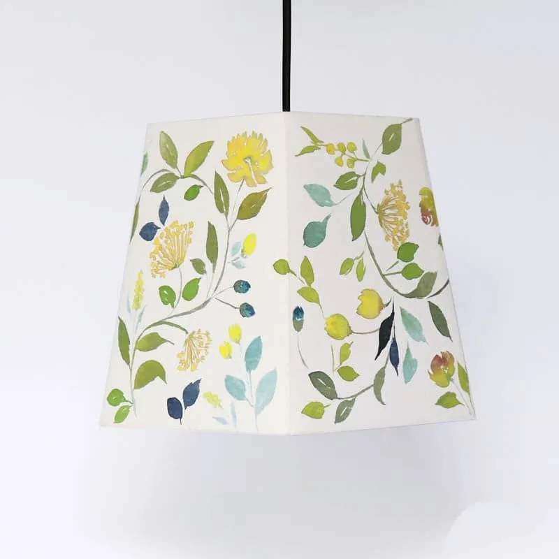 Tillo Flora Cone Handpainted Fabric Ceiling Lamp media 5