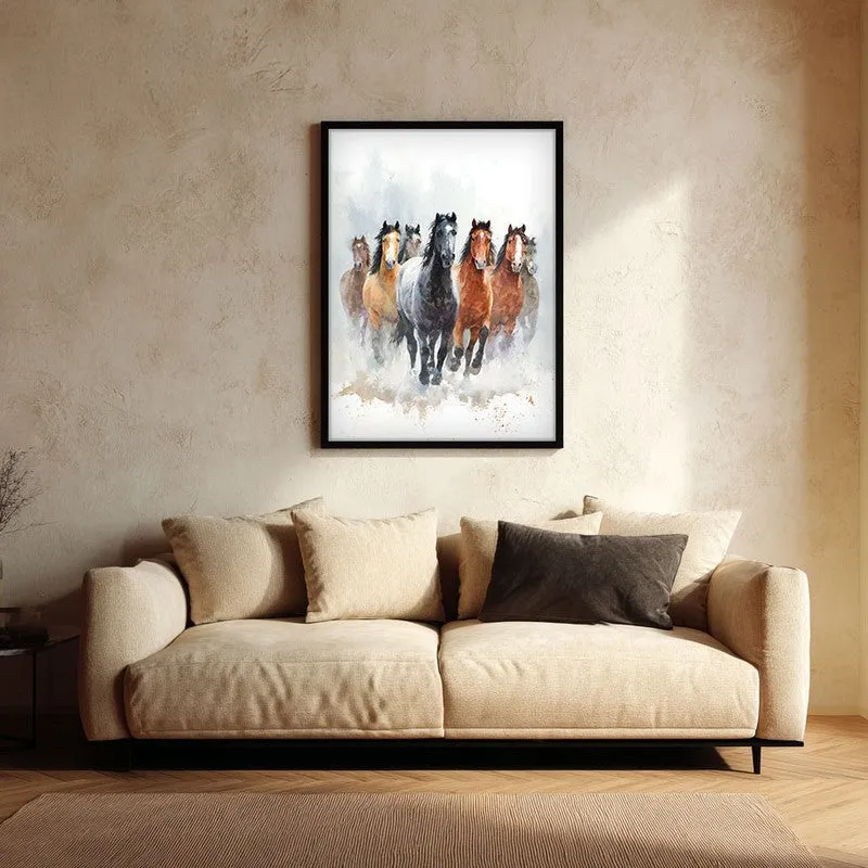 Horse of Freedom Wall Painting With Black Frame media 1