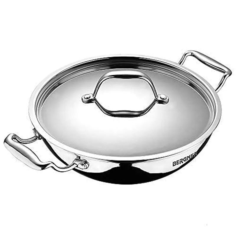 Bergner Argent Triply Deep Kadhai With Lid - 4500 mL media 3