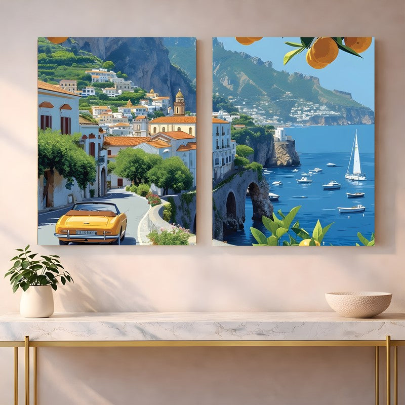 Countryside Drive Canvas Wall Art - Set of Two