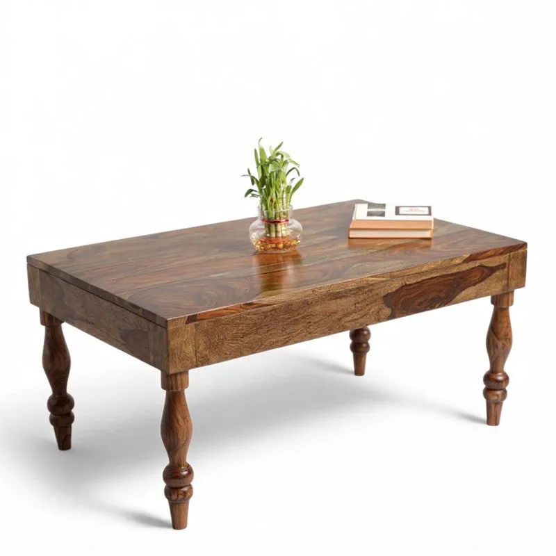 Zynex Sheesham Wooden Center Table - Dark Brown media 4