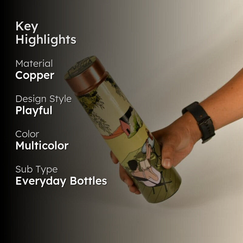 Girl Repose Copper Water Bottle - 1000 mL media 2