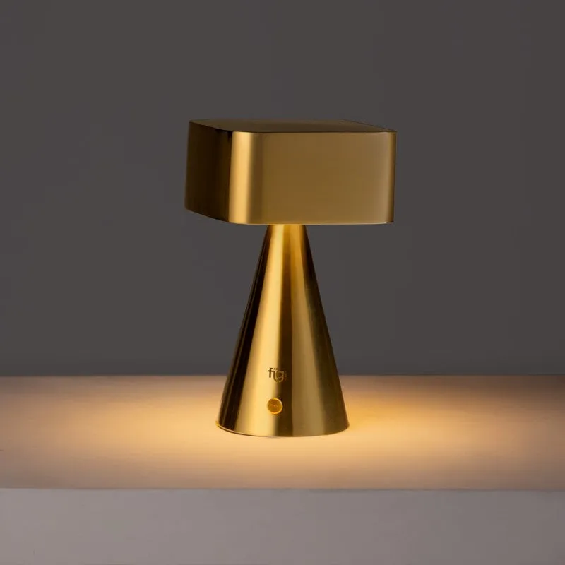 Fig Living Chrome Stainless Steel Portable Lamp - Gold media 1