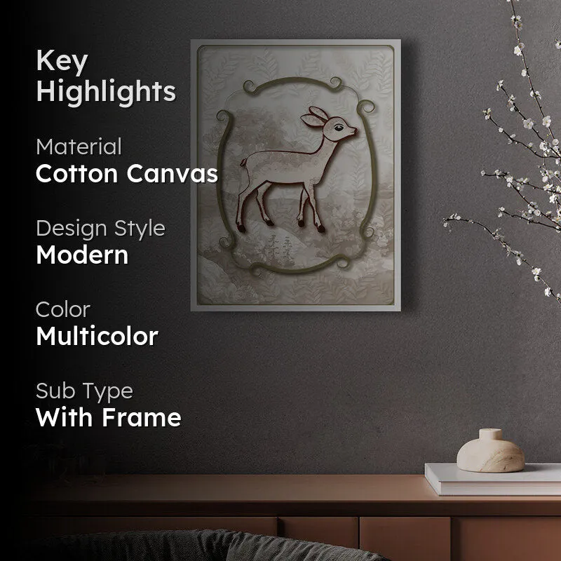 Fawn Fern Wall Art with White Frame media 2