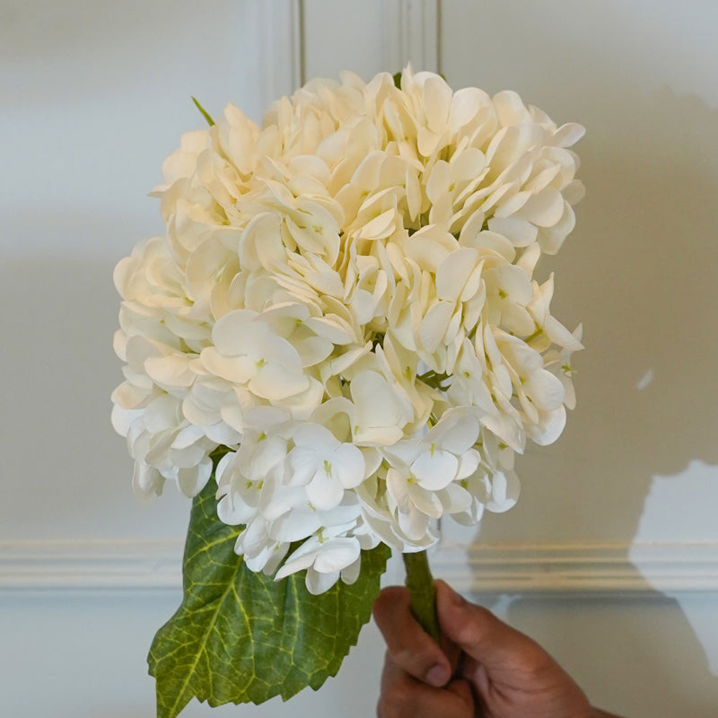 Faux Panicle Hydrangea Flower Stick (White) - 20 CM media 4