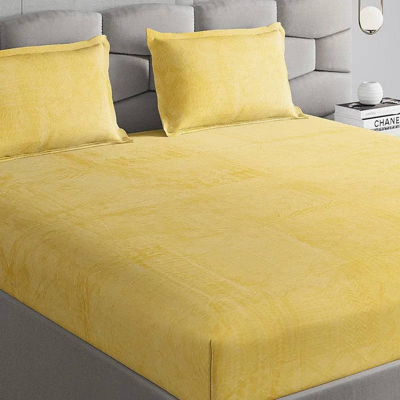 Monte Carlo MuseWeave Bedsheet (Yellow) - 280 GSM media 3