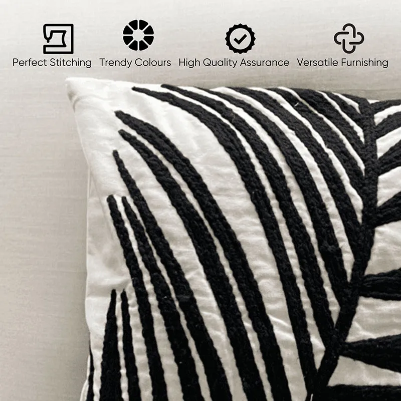 Noir Botanica Tufted Cushion Cover - Black & White media 4