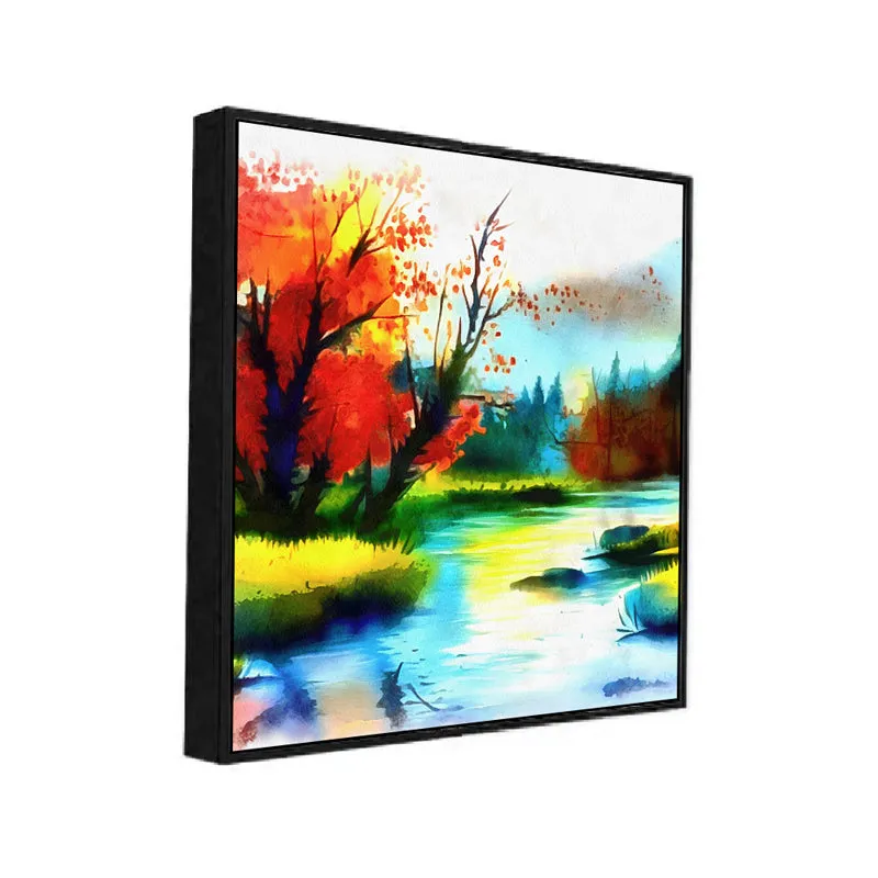 Psych Landscape Canvas Wall Art With Frame media 3