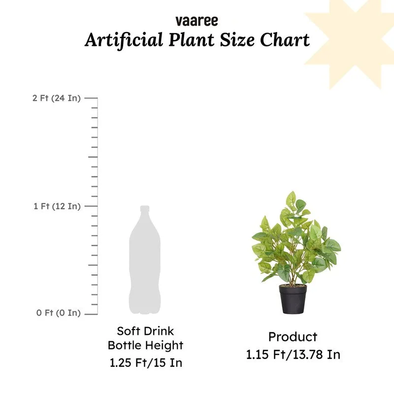 Baby Pothos Artificial Plant With Black Fiber Pot - 1 Feet media 7