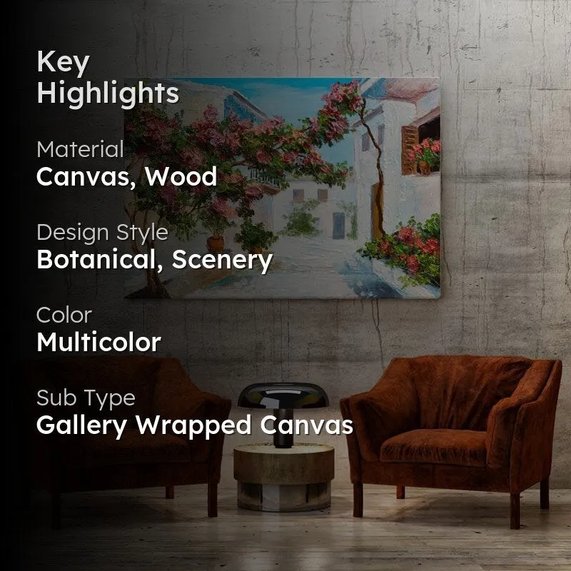 The Streets Of Santorini Canvas Wall Painting - Gallery Wrap media 2