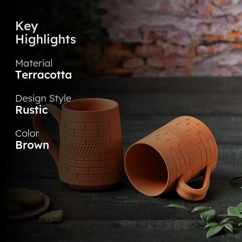 Praharsha Terracotta Coffee Mug (400 mL Each) - Set of Two media 2