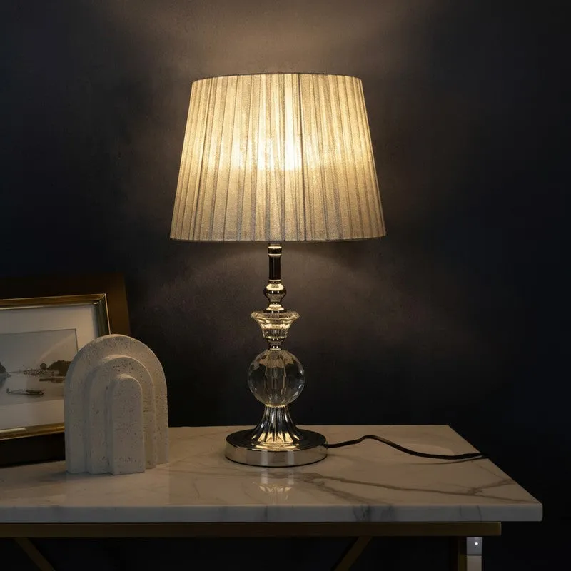 AarviDecor Dempsey Classic Steel Table Lamp - Silver media 3