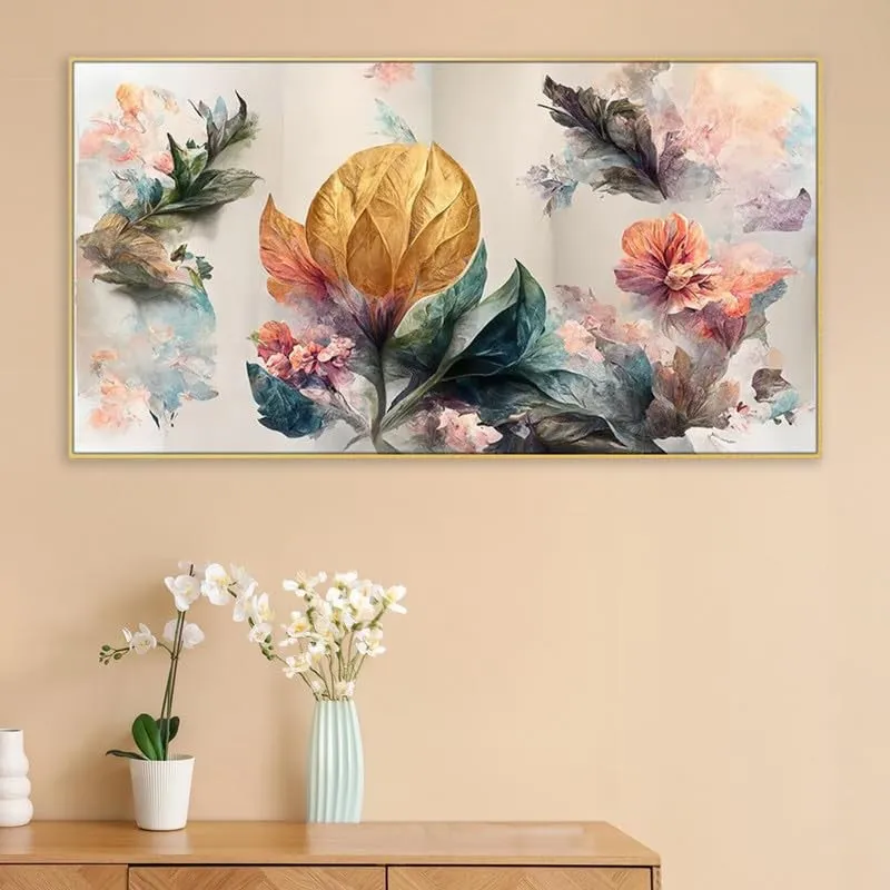 Celestial Garden Bloom Canvas Wall Painting With Frame media 3