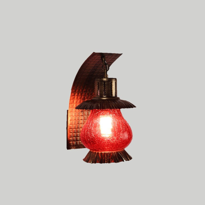 Crackle Red Iron Wall Lamp media 4