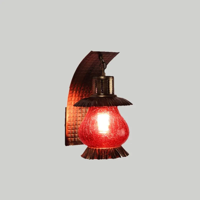 Crackle Red Iron Wall Lamp media 4