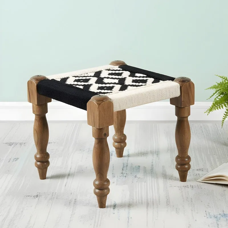Ixaro Sheesham Wooden Bench - Black,White media 1