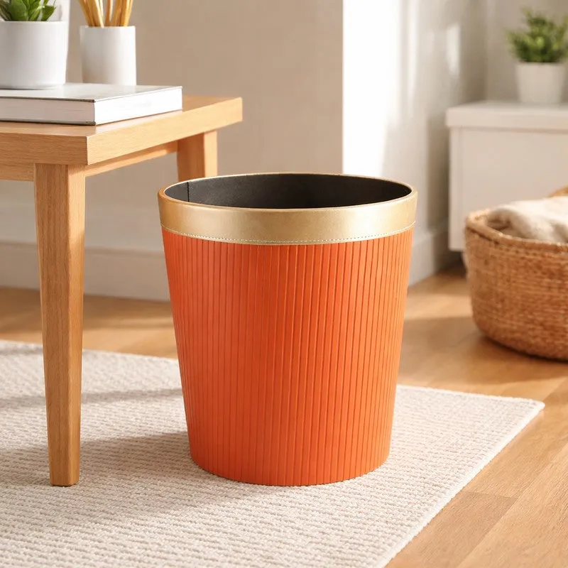 AarviDecor CleanEdge Faux Leather Dustbin media 1