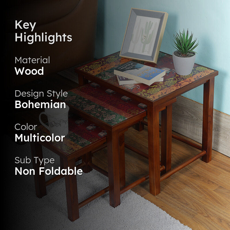 Ethno Motif Side Table - Set Of Three media 2