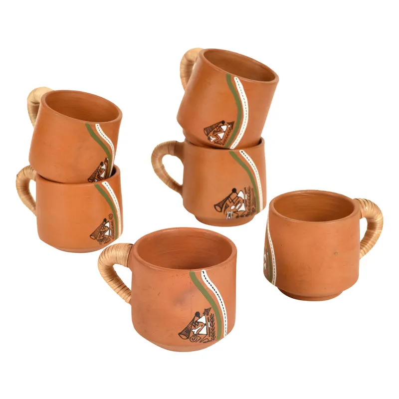 Tribal Terracotta Tea Cup (150mL Each) - Set of Six media 3
