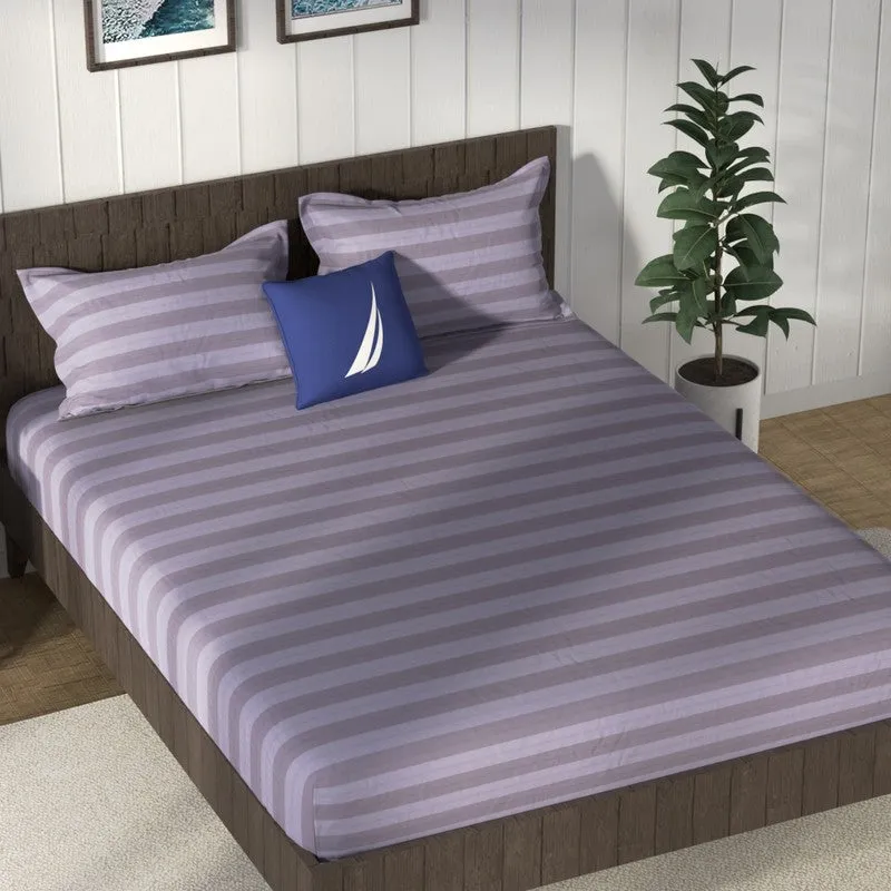 Nautica Horizon Cotton Bedsheet (Purple) - 160 TC media 1