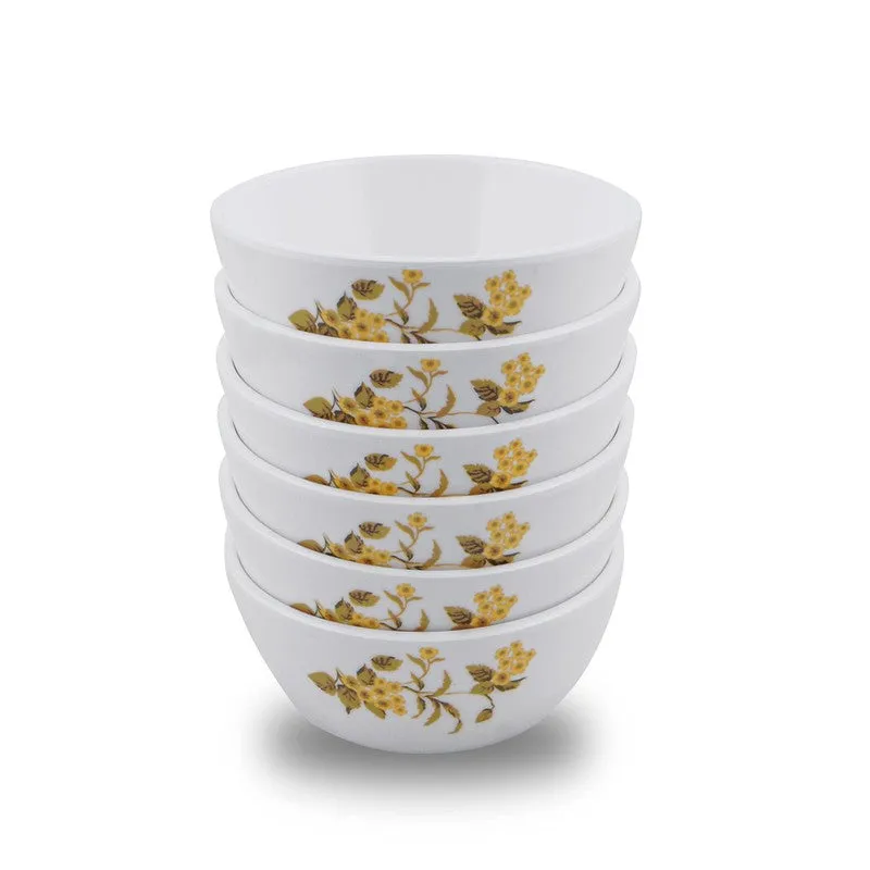 French Rose Melamine Snack Bowls (200 mL Each) - Set of Six media 4