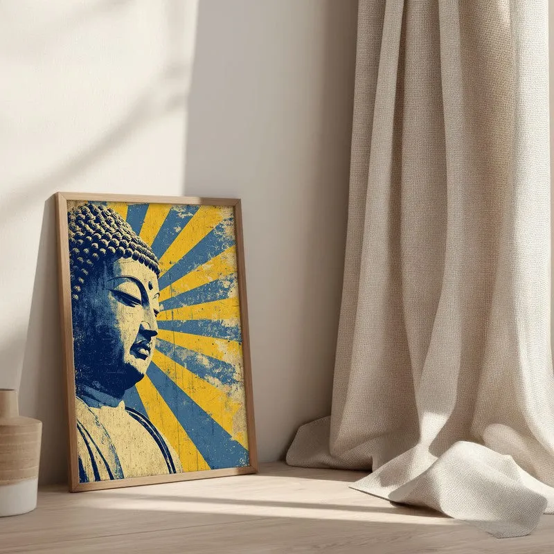 Buddha Celestial Petal III Mandala Archival Paper Wall Painting With Brown Frame media 3