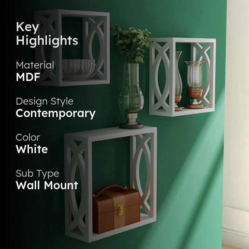 Eclectic Exhibitors Wall Shelf - White - Set Of Three media 2