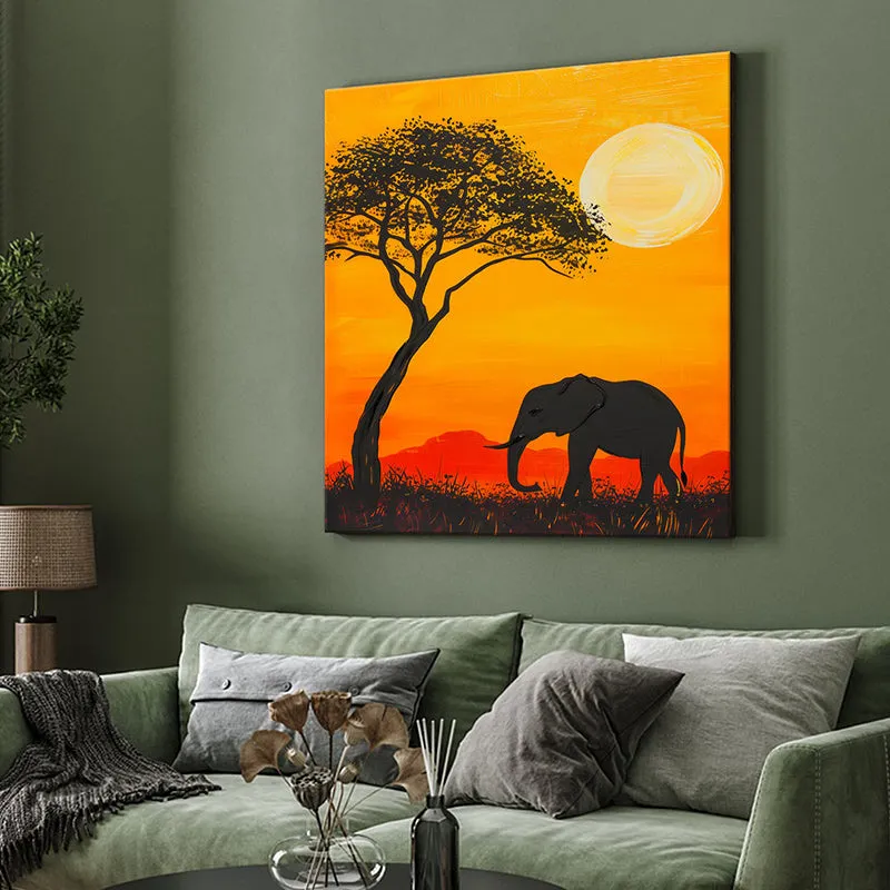 Wild Elephant At Dusk Wall Painting media 4