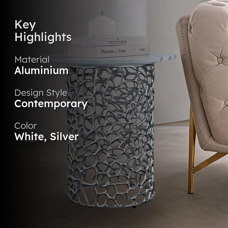 Intrica Tall Neo Aluminum Side Table - Silver media 2