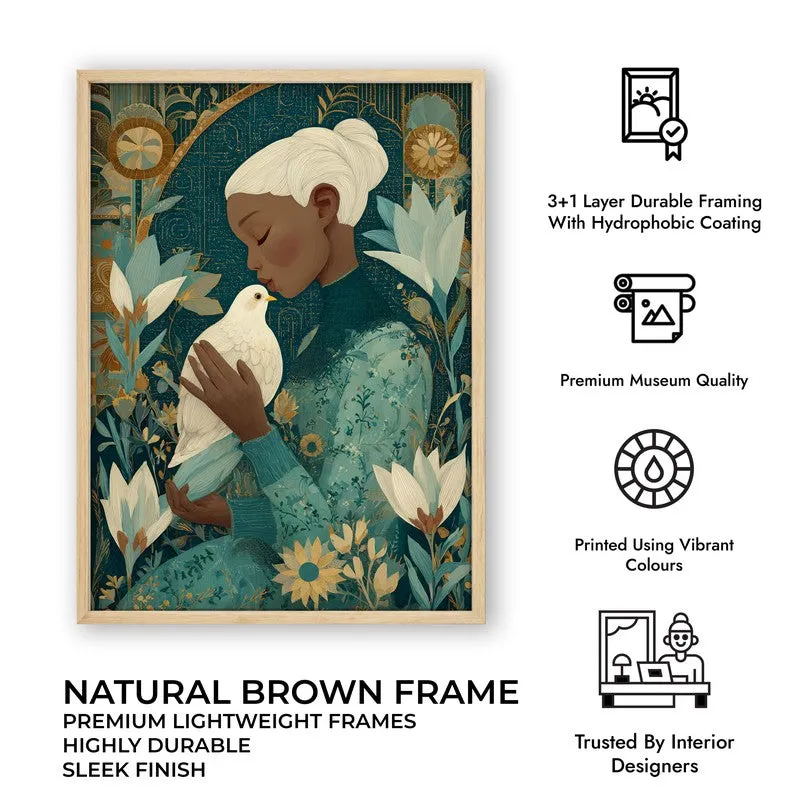 Dovehue Canvas Wall Painting - Brown Frame media 10