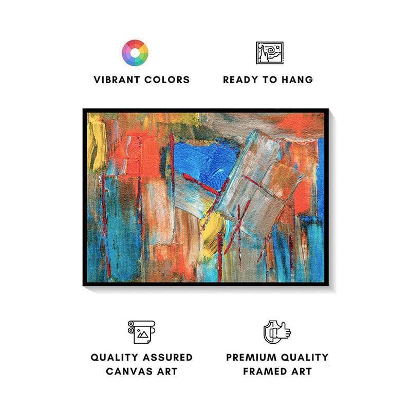Abstract Color & Contour Canvas Wall Painting - Black Frame media 4