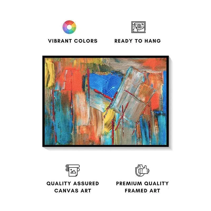 Abstract Color & Contour Canvas Wall Painting - Black Frame media 4