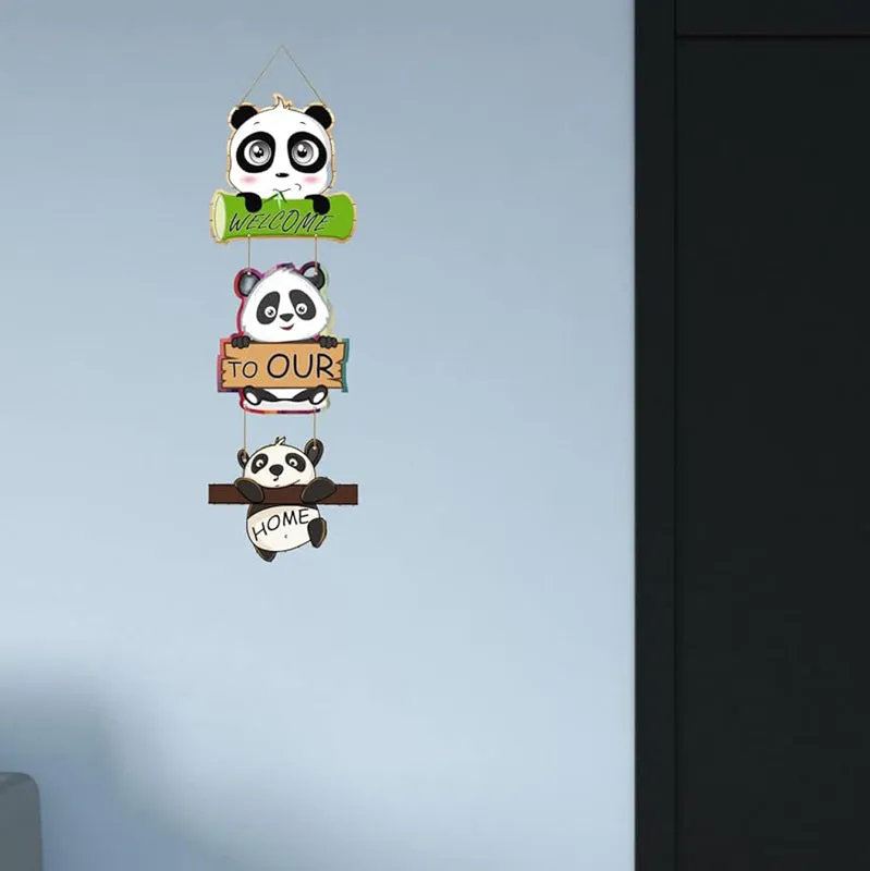 Panda Welcome Polyester & MDF Wall Hanging media 3