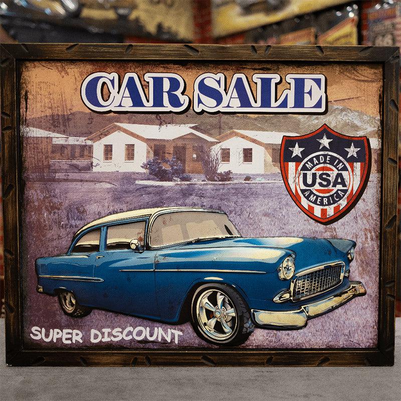 Blue Chevy Bel Air 1957 Retro Metal Wall Accent
