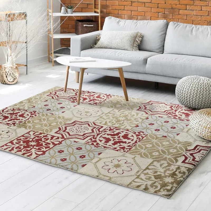Medina Tile Soft Pile Anti-Skid Carpet - Beige media 3