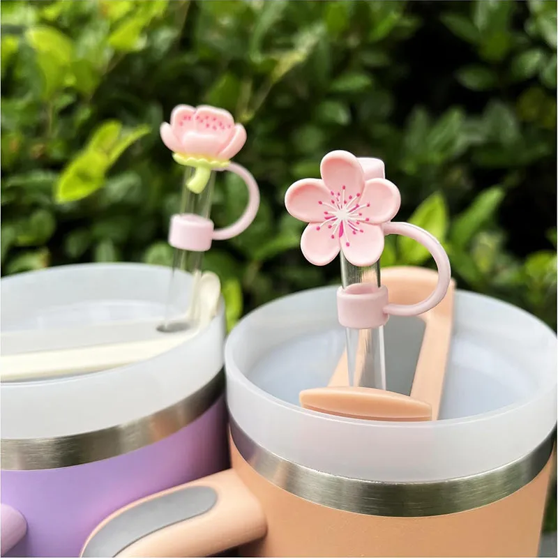 Spring Blooms Straw Cover - Set Of Four media 4