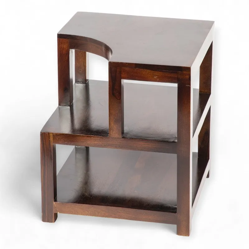 Xverix Sheesham Wooden Side & Bedside Table - Dark Brown media 4