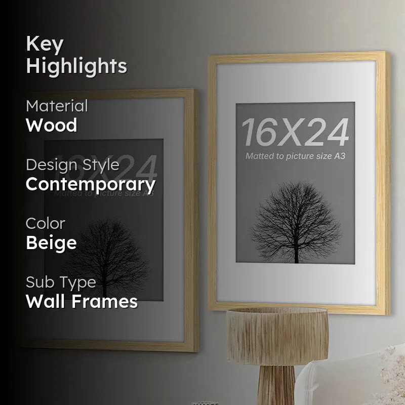 Driftwood Charm Rectangle Photo Frame (Beige) - Set Of Two media 2