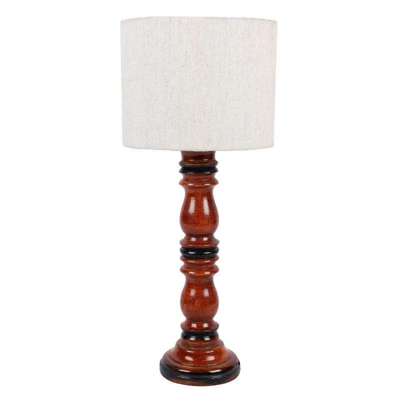 Urbane Argyle Fabric Table Lamp - White,Brown media 4
