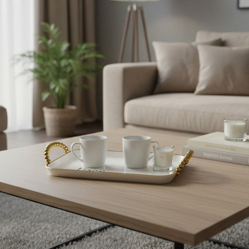 Aura Serve Melamine Serving Tray (White) - Set Of Three media 5
