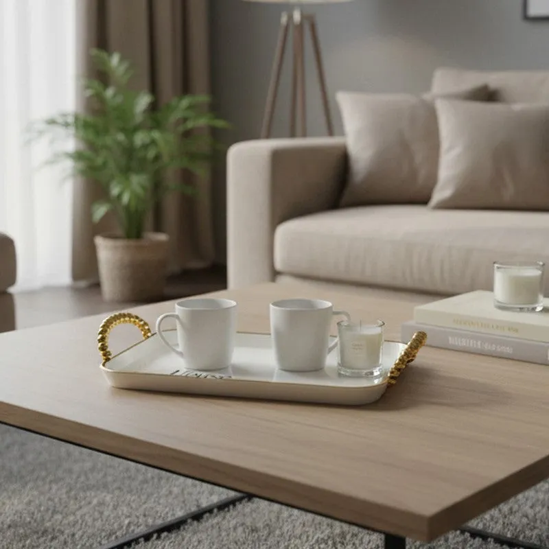 Aura Serve Melamine Serving Tray (White) - Set Of Three media 5