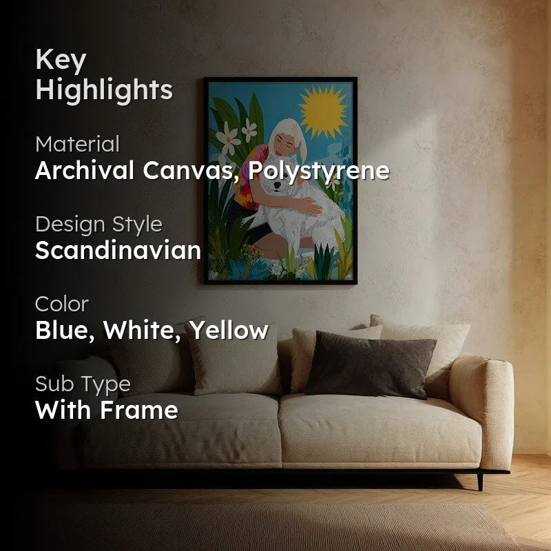 Sunlit Embrace Canvas Wall Painting - Black Frame media 2